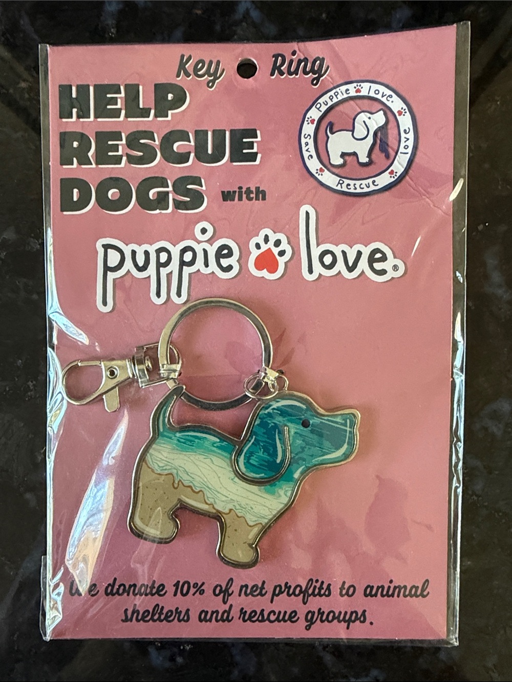Puppy Love Beach Dog Key Ring